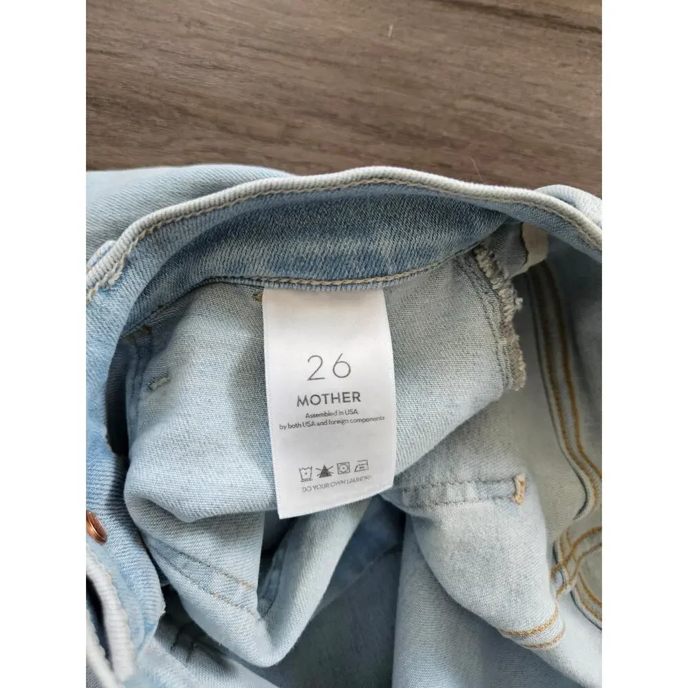 Mother Denim Women's The Wrapper Patch Springy Ankle Jeans Chill Pill Size 26 - Picture 10 of 16